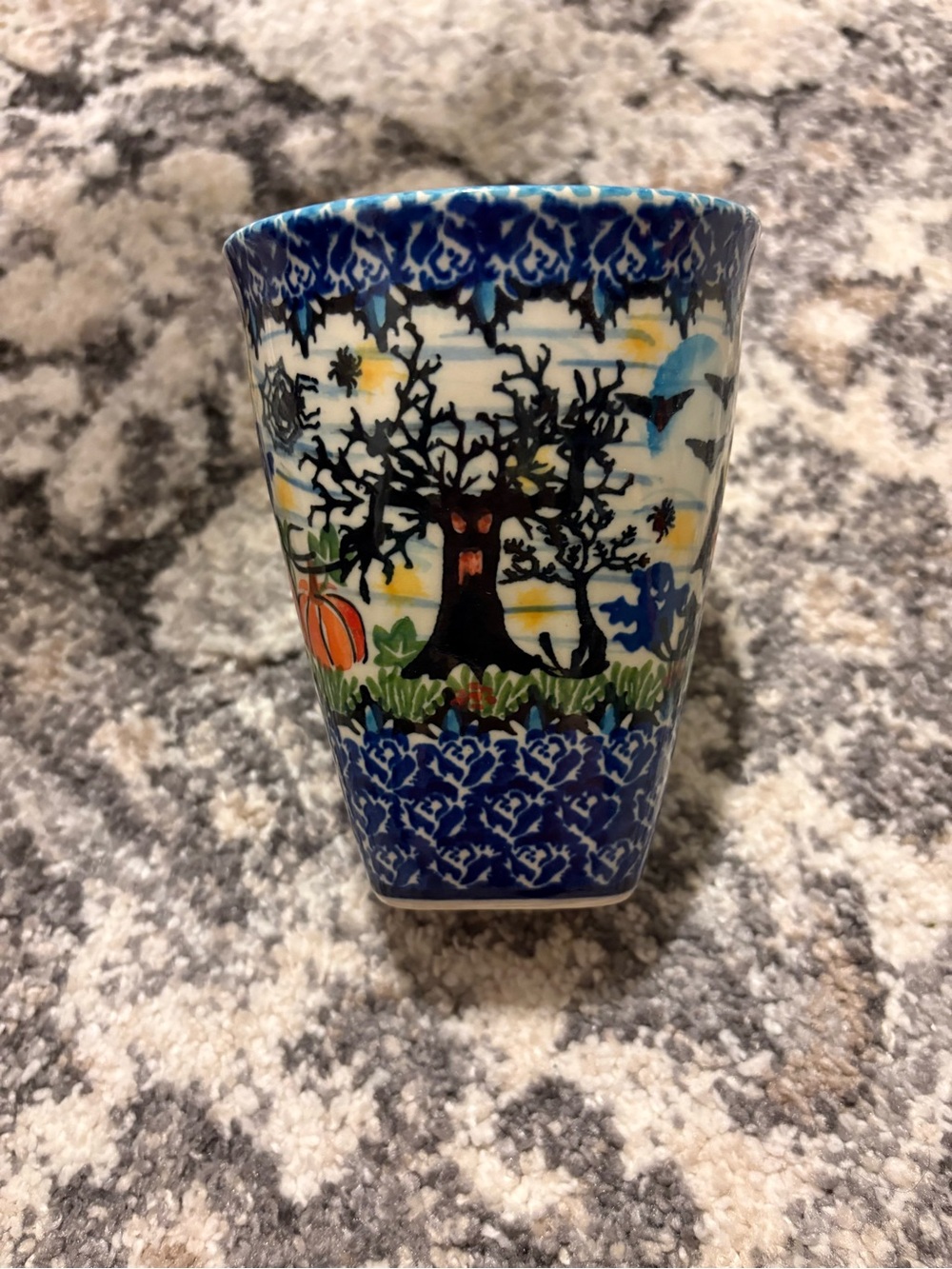 Uno Alla Volta Unikat Halloween Polish Pottery Large 18oz Mug - Picture 2 of 8
